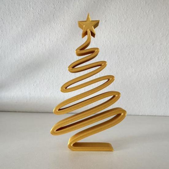 Christmas Tree Ornaments 3D Printed Spiral Christmas Tree Figurine Hoiliday Tabletop Decoration for Winter Mantel Shelf