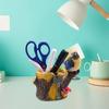 Simulated Bird Pen Holder Resin Stump Bird Stationery Pencil Stand