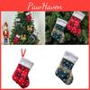 2023 Cross-border Christmas Decorations Santa Claus Tree Ornaments In Red And Green Plaid Socks