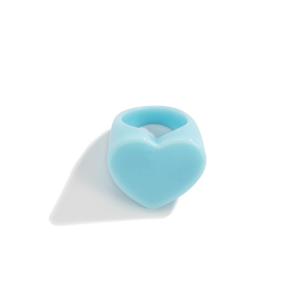 Personality Resin Geometric Ring Temperament Ring New Peach Heart Shaped Ring