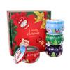 Christmas Aromatherapy Candle Jar Gift Box Candy Scented Tinplate Drum Shaped Metal Tin Can Ornament Party Candy Jar