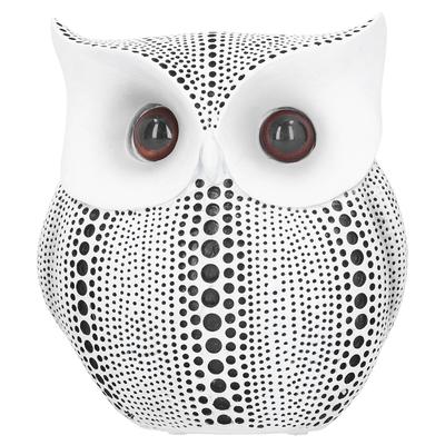 Owl Statue Innovative Resin Animal Sculpture Ornament Art Crafts for Desktop DecorationBS1027 White