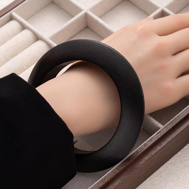 New Chinese Retro Ethnic Style Wood Literary And Artistic Safety Bracelet High-End Sense Simple Niche Solid Wood Bracelet Bracelet Bracelet