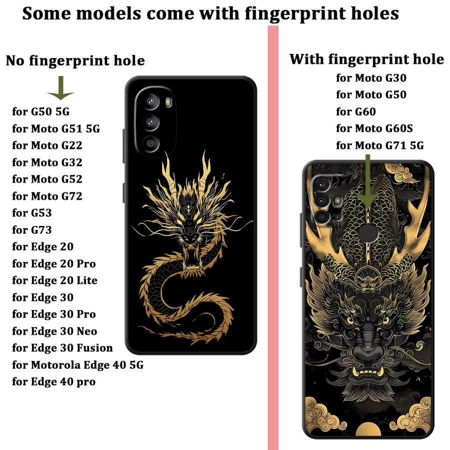 Cool Dragon Case for Motorola Moto G52 G60s G53 G30 G51 G73 Edge 20 Pro 30 Lite G22 Edge40 G50 G71 G32 Phone Cover
