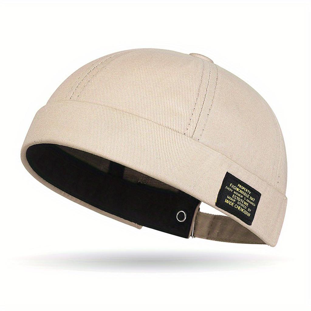 Brimless Hat for Men Women Cotton Classic Solid Color Beanie Beaded Hip Hop Hat for Outside Cycling Riding Activities