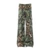 American retro ripped patch embroidery camouflage jeans men's loose wide-leg tooling casual pants high street ruffian handsome
