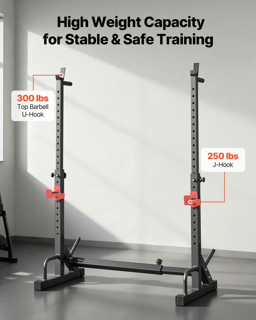 VEVOR Power Cage Squat Rack, Home Gym Power Rack with Adjustable Height & Width