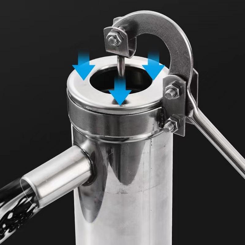 Gut Handpumpe Handwasserpumpe für Garten Manuelles Brunnenwasser-Sauggerät Edelstahl Verstärkungsbrunnen für Außenbereich Teich