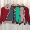 A Semi-high-neck Color-blocking Sweater, A Short Outerwear for Women, Is A New Base Layer for Autumn and Winter