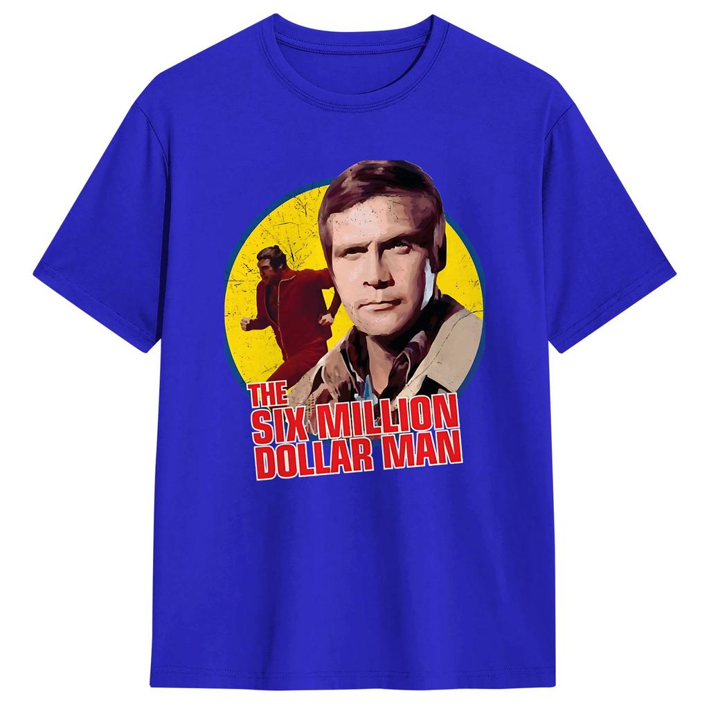 Nyhet Sex Miljoner Dollar Unisex TV T-shirts för Unisex Rund Hals Bomulls-T-shirts Kortärmad T-shirt Större Storlekar Kläder