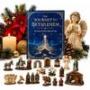Nativity Countdown Calendar 2D Acrylic Mini Nativity Scene Ornaments Jesus Countdown Calendar Wall Decor for Window Door Wall
