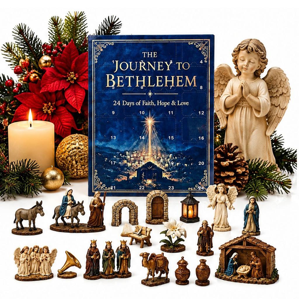 Nativity Countdown Calendar 2D Acrylic Mini Nativity Scene Ornaments Jesus Countdown Calendar Wall Decor for Window Door Wall