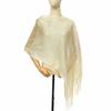 Women Glitter Mesh Tassel Hollow Knit Shawl, Gold Silver Yarn Fashion Wrap for Dinner Party Spring Summer