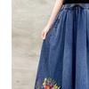 Vintage Style Embroidered Denim Pants Women Autumn Loose Plus Size High Waist Wide Leg Pants Streetwear Casual Jeans 2025