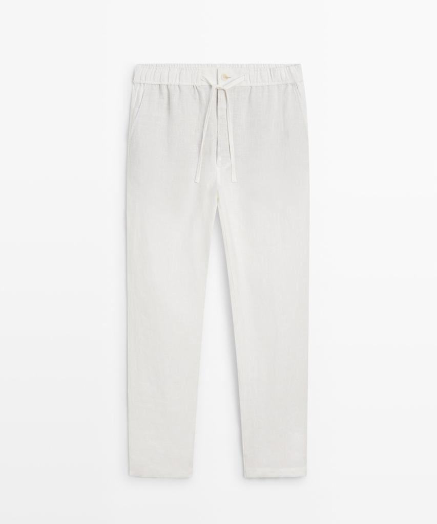 Masimodutti 100% Linen Jogger Fit Pants