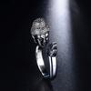 Retro Buddha Praying Hands Ring For Men Punk Gothic Rock Hiphop Open Ring Culture Accessories Handmade Zircon Unisex Bless Gift