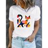 Women's Summer Short-Sleeve Printed T-Shirts, Fashionable and Casual, Machine-Washable Comfortable Fit 2D Flat Printing, 2D Flat