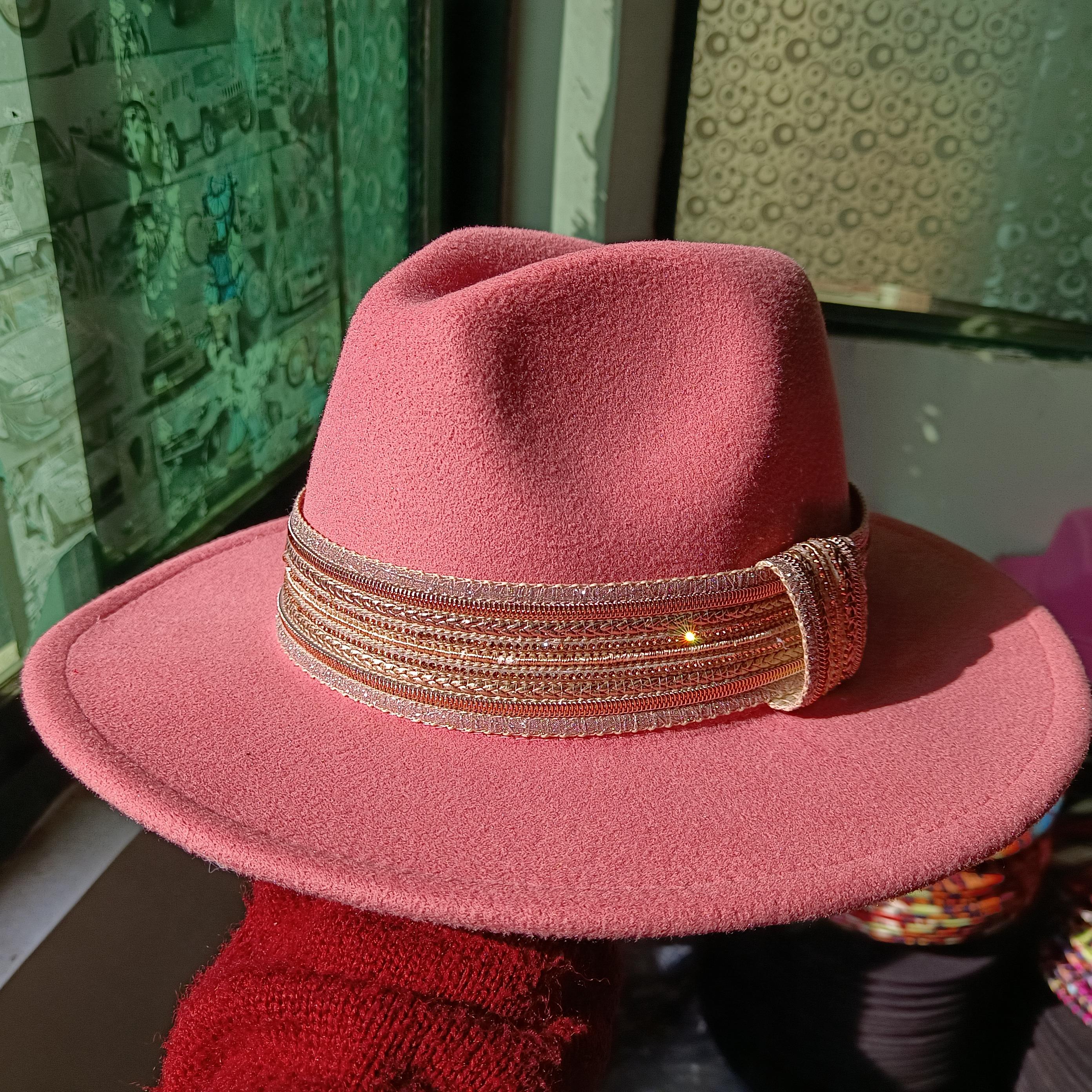 

wide brim fedora diamond hat large brim women hat men unisex bowknot jazz hat for men and women wholesale price cowboy hat 55-58cm
