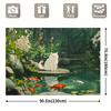 Fundo Fotográfico Estilo Cottage Chinês Gatinho Piscina de Pedra Chá de Bebê Aniversário
