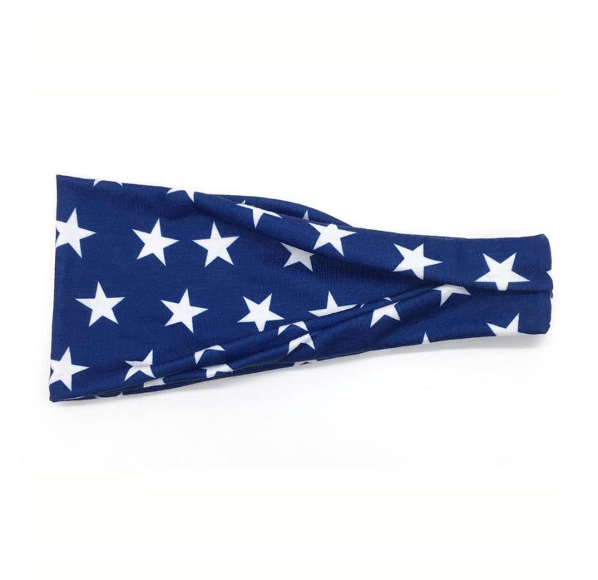 American Flag Independence Day Headband Sporty Elastic Headband, Women's Fashionable Crisscross Wide Headband Hair Accessory