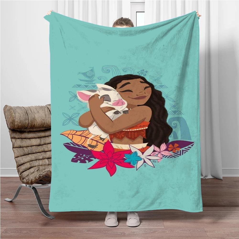 Disney Cartoon Moana Room Warming Decorative Flannel Thin Blanket.Office,Chair,for Sofa,Living room,Travel Picnic Blanket Gifts