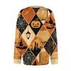 Women's Halloween Print Long Sleeve Knit Button Front Cardigan