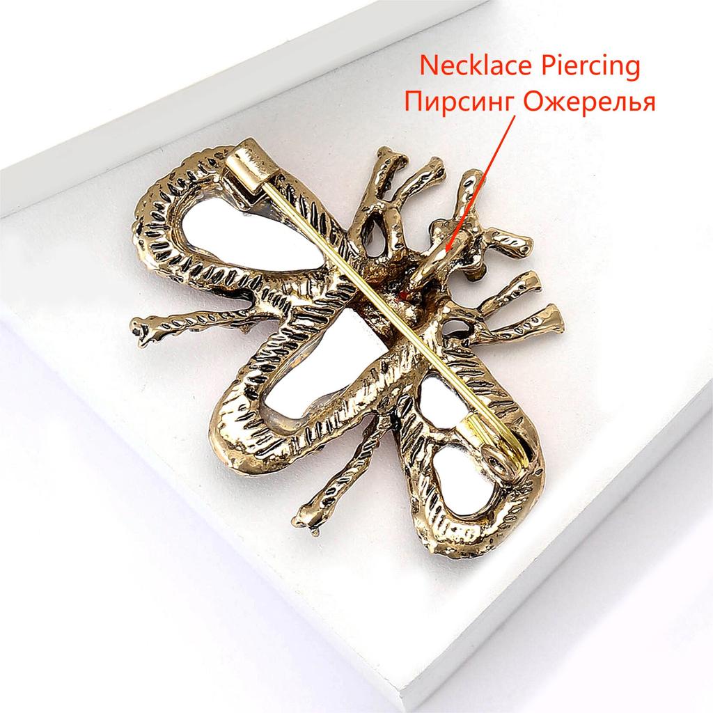 Stylish Luxury Glass Bee Brooches for Women Unisex Rhinestone Insect Pins Event Party Backpack Decoration Clothes Accessories