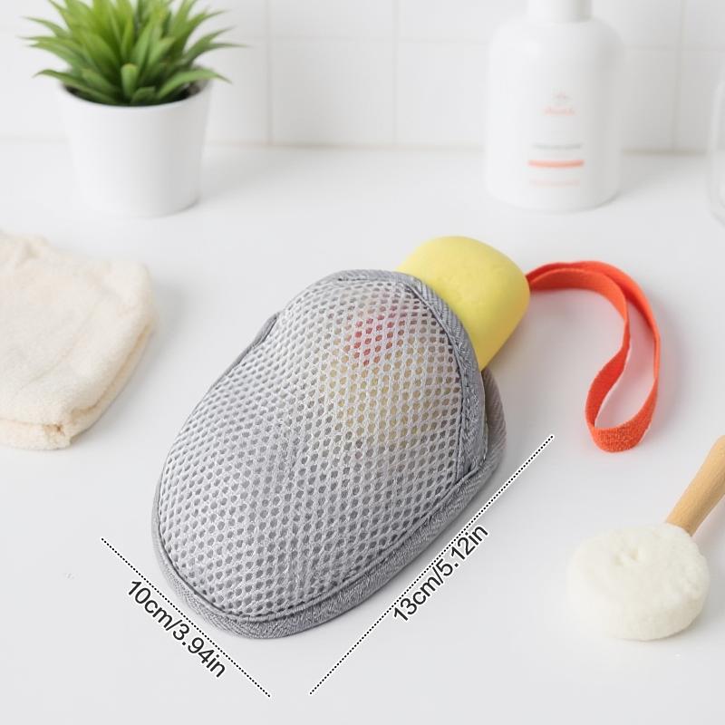 1 PCS Double-Sided Square/Oval Soap Bag Bath Cleansing Foaming Net Body Exfoliating Scrubber Sponges Bathroom Mesh Soap Pocket