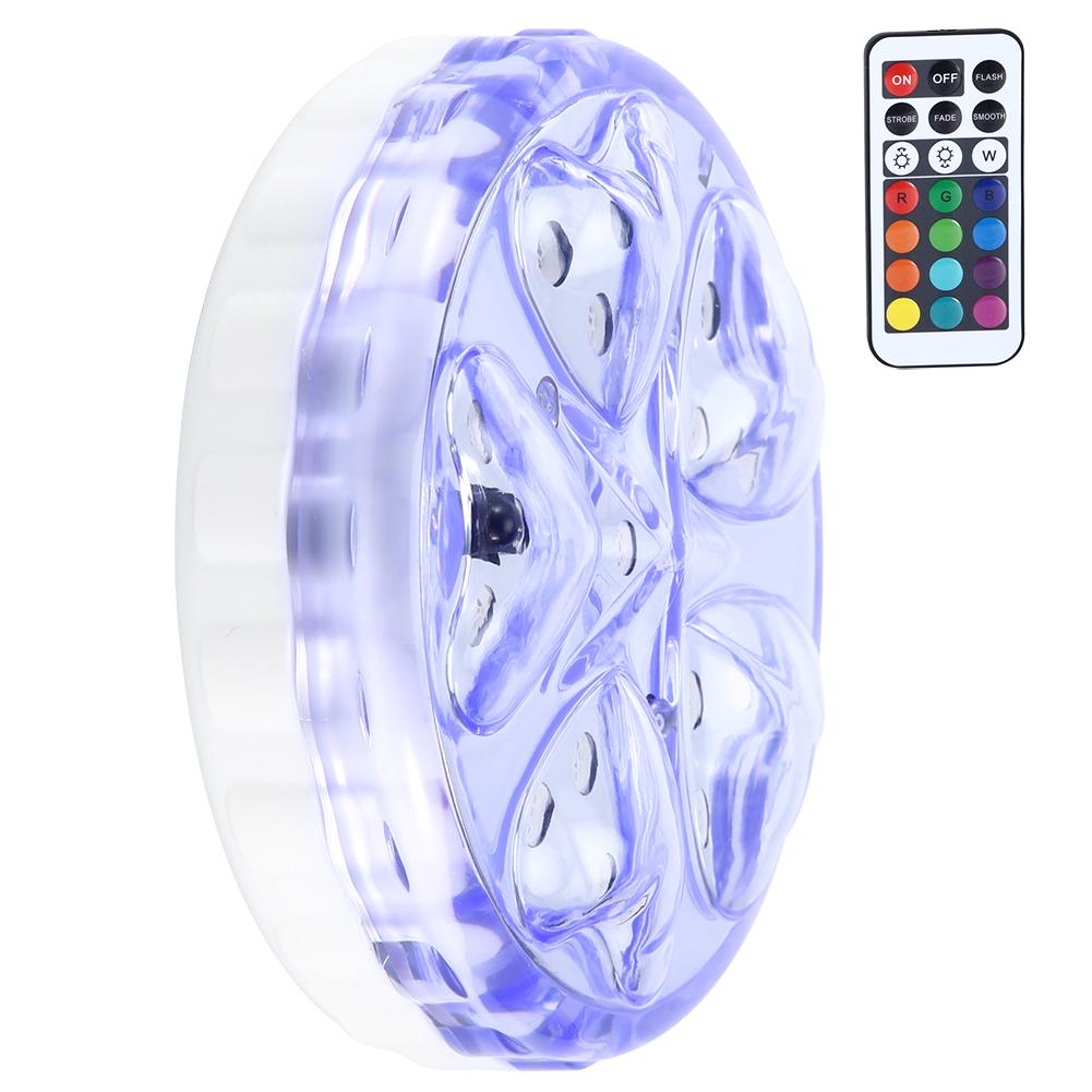 16RGB LED Wasserdichtes Schwimmbecken Teich Unterwasserlicht Landschaftsdeko mit Fernbedienung