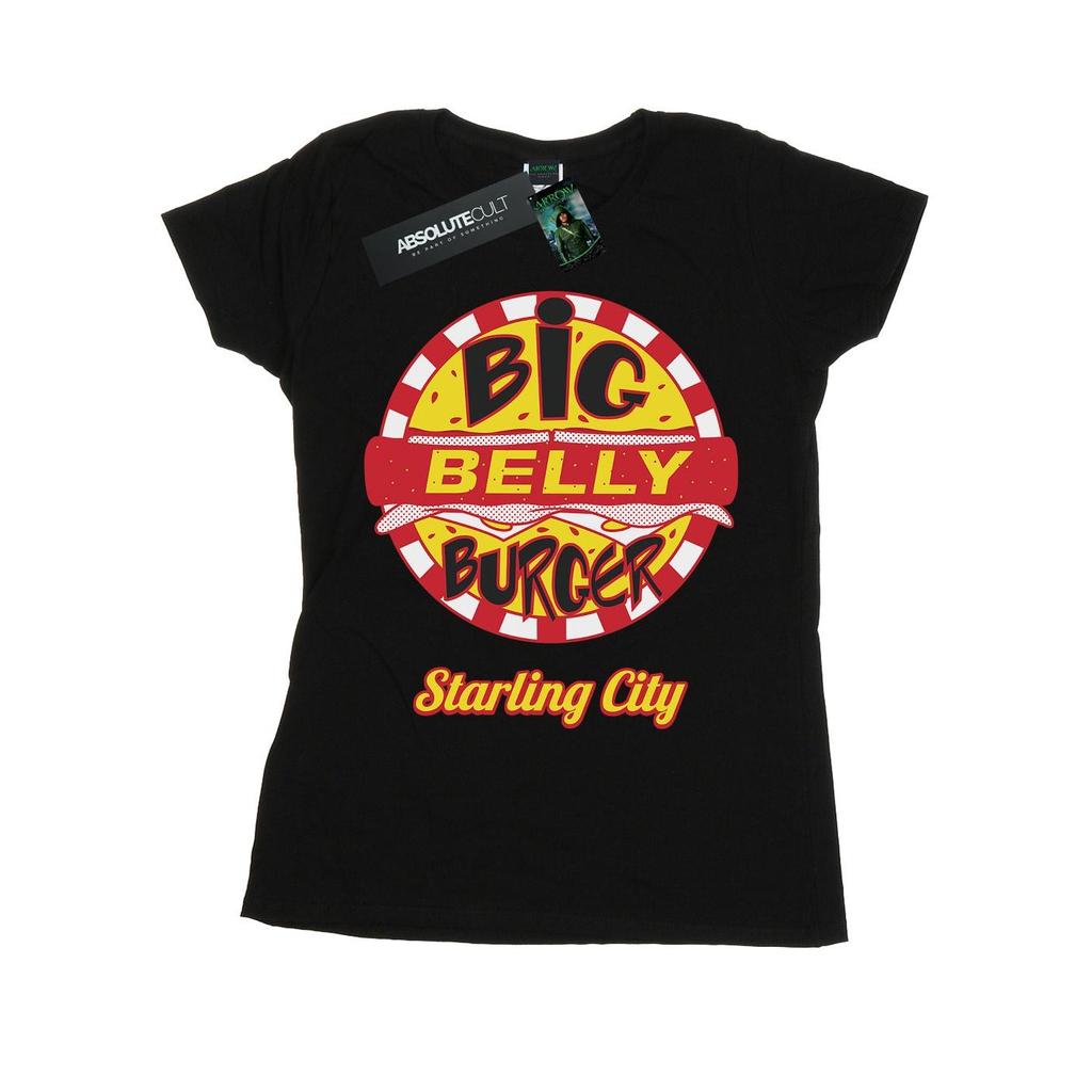 DC Comics Womens/Ladies Arrow Big Belly Burger Logo Cotton T-Shirt