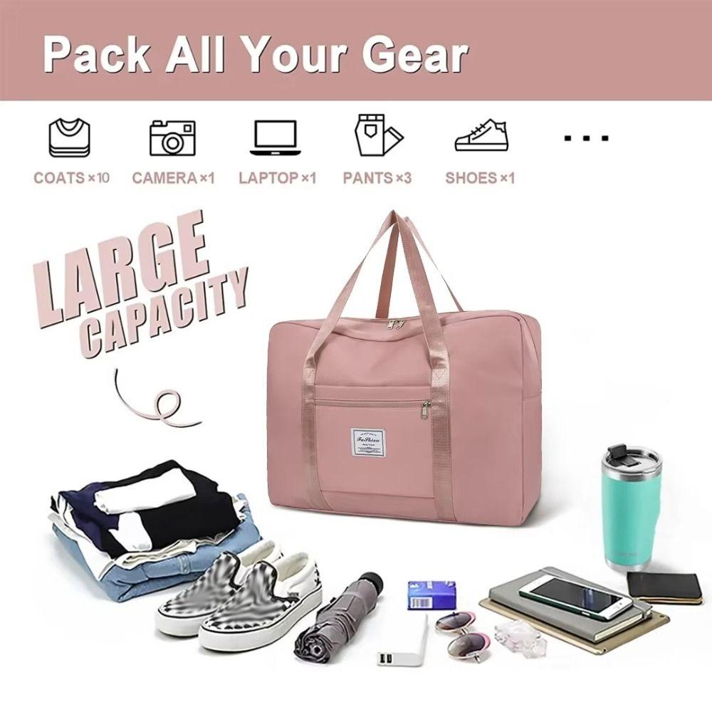 Portable Storage Bag Folding Luggage Tote Handbag Durable Duffel Bag  For Women Men