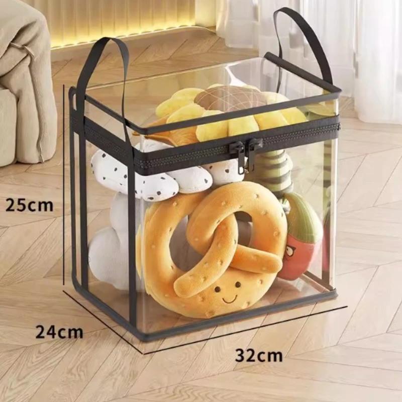 

Transparent Plush Toy Storage Bucket: Large Capacity Organizing Container for Stuffed Animals & Dolls Closet and clothing