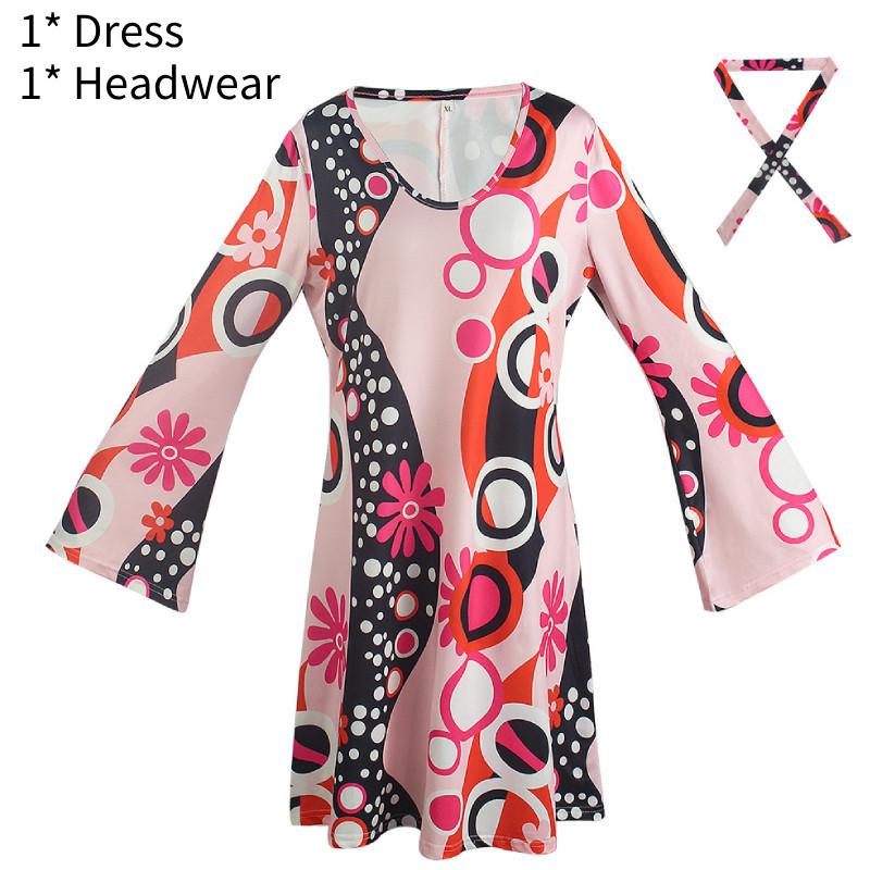 

Halloween Arab Cosplay Costumes Fringed Hippie Retro Outfit Performance Costume XXXL рожевий