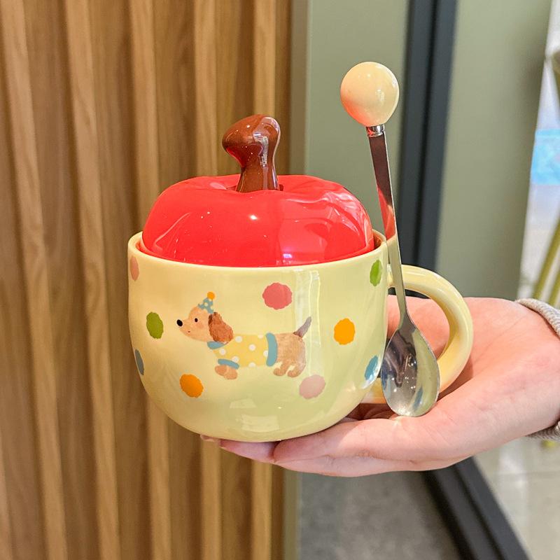 

Cute Creative Apple Bear Cup with High Appearance and Meaningful Gift for Girls Birthday Gifts 400-500ml