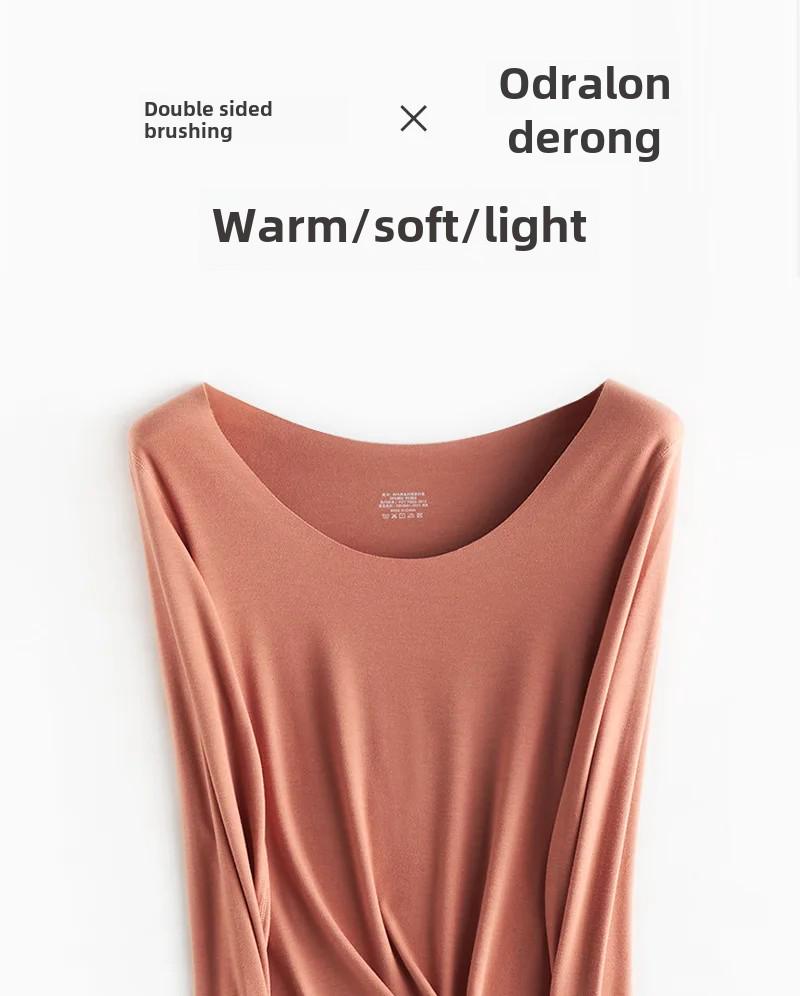 Autumn/Winter Slim Fit German Velvet Thermal Pullover - Solid Color Long Sleeve Round Neck Top