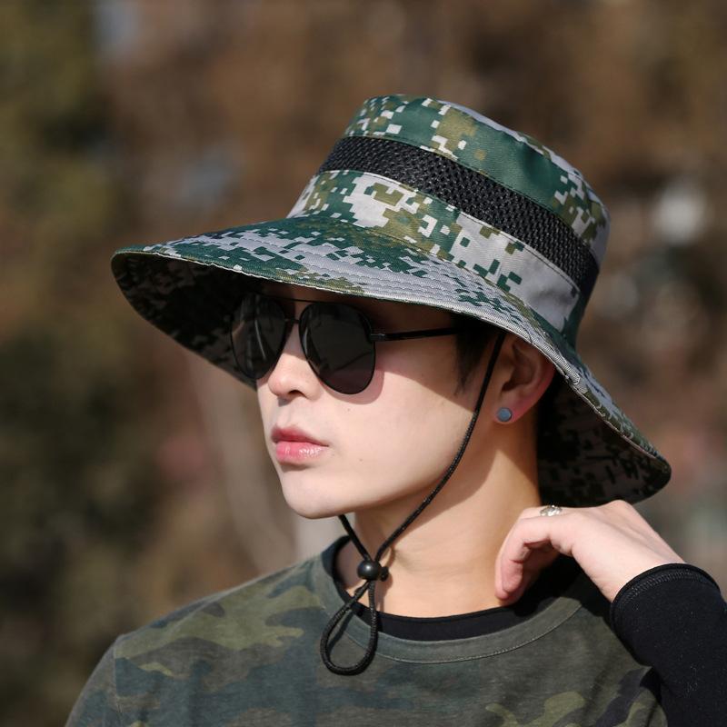 Cool Summer Camouflage Men Bucket Hats Male Fishing Mountaineering Panama Fisherman Cap Outdoor Sun Cap Hat For Men