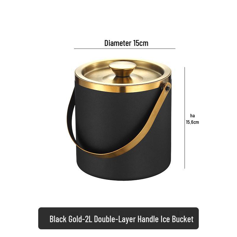 Double Layer Stainless Steel Ice Bucket for Wine & Beer