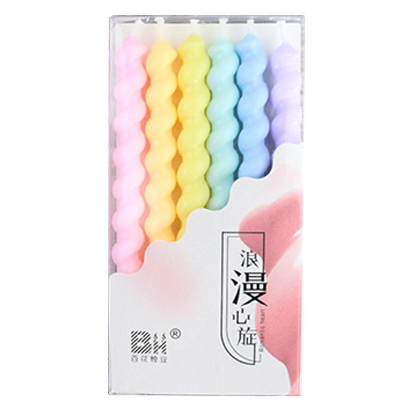 

Маленькая и свежая романтическая нить сердца макаронного цвета свеча свеча для торта на день рождения свеча для вечеринки украшение Romantic Heart Spin Candle