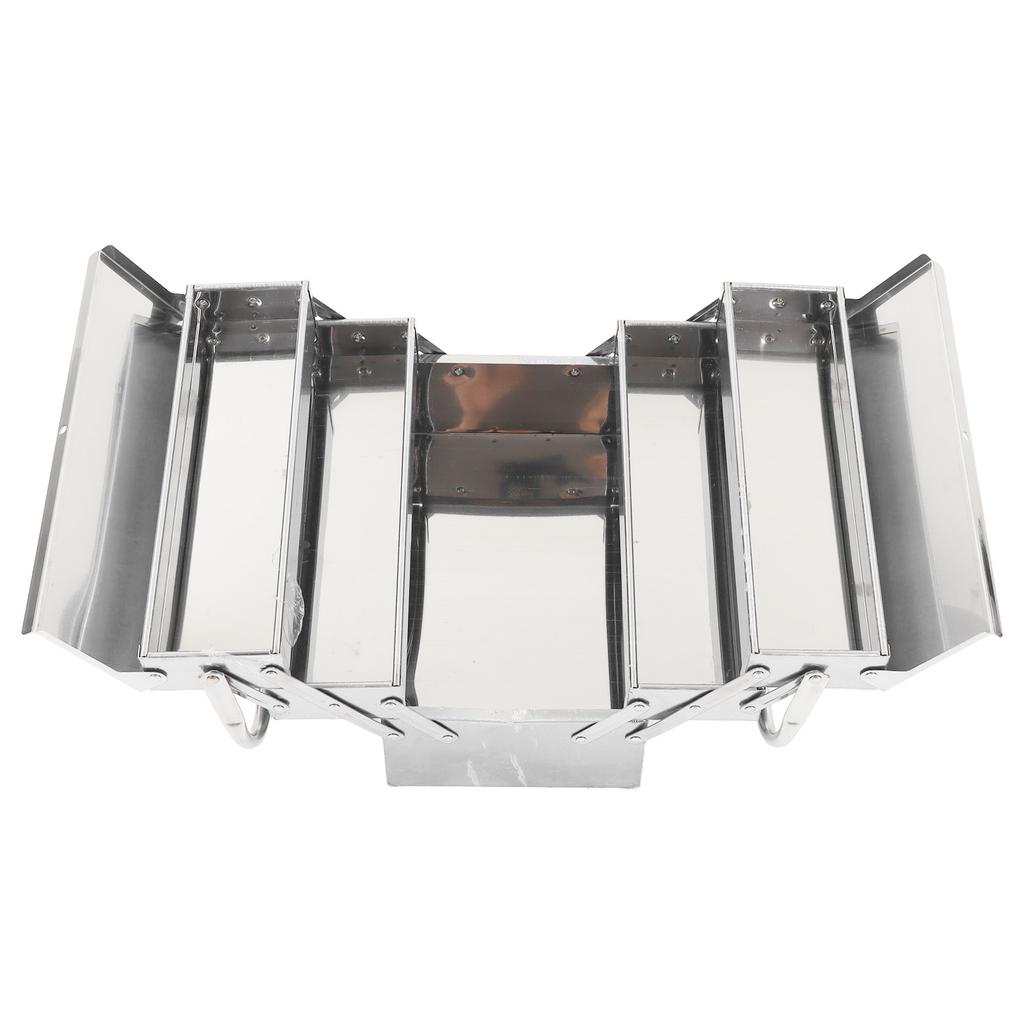 Cantilever Tool Box Metal Folding Portable Auto Maintenance Storage Organizer Stainless Steel 3 Layer 5 Tray 420