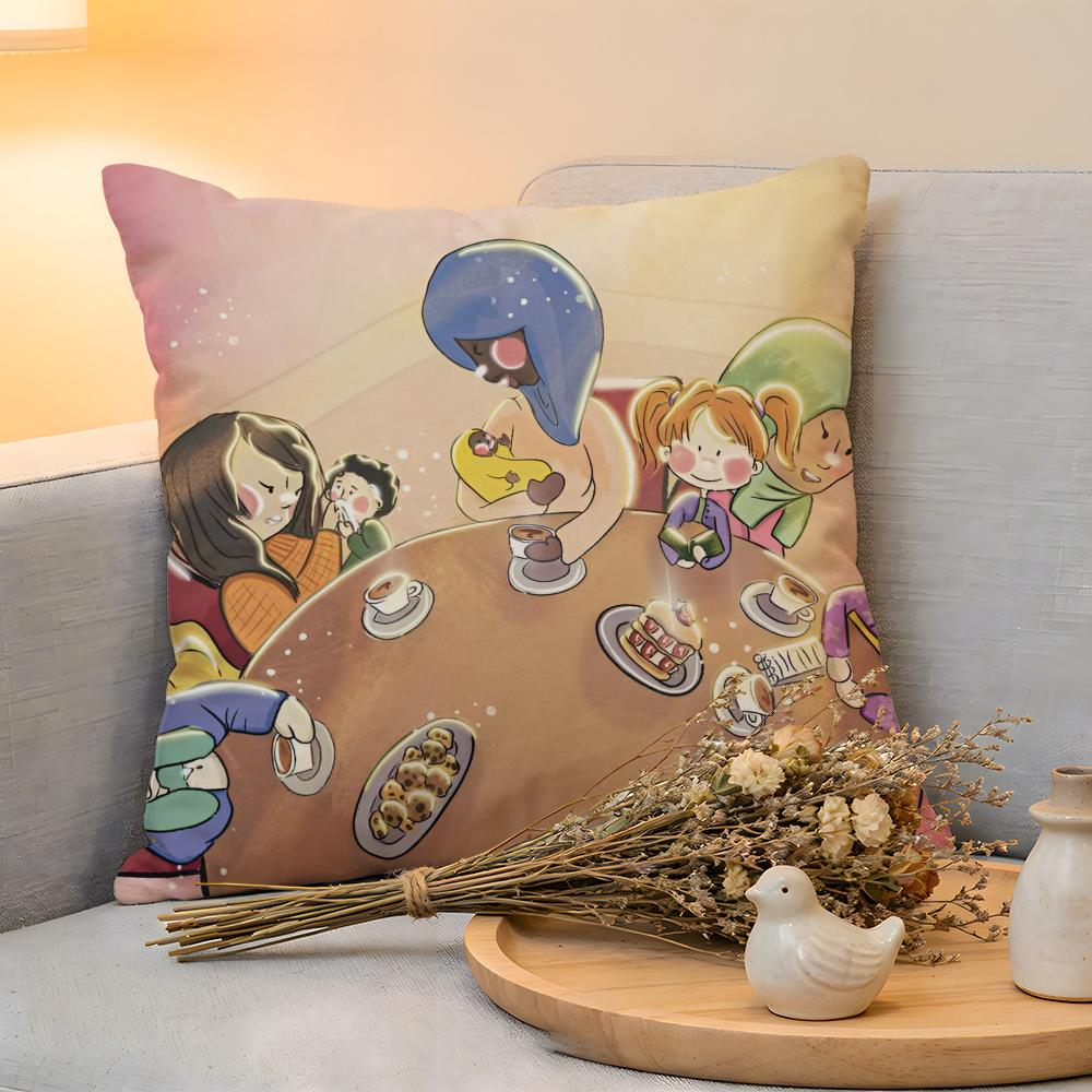 Cushion Cover Linen SkinFriendly Soft Decorative Case For Sofa Home Decor Kwaii Anime Cute MyMymyberries Art Pillow Cover