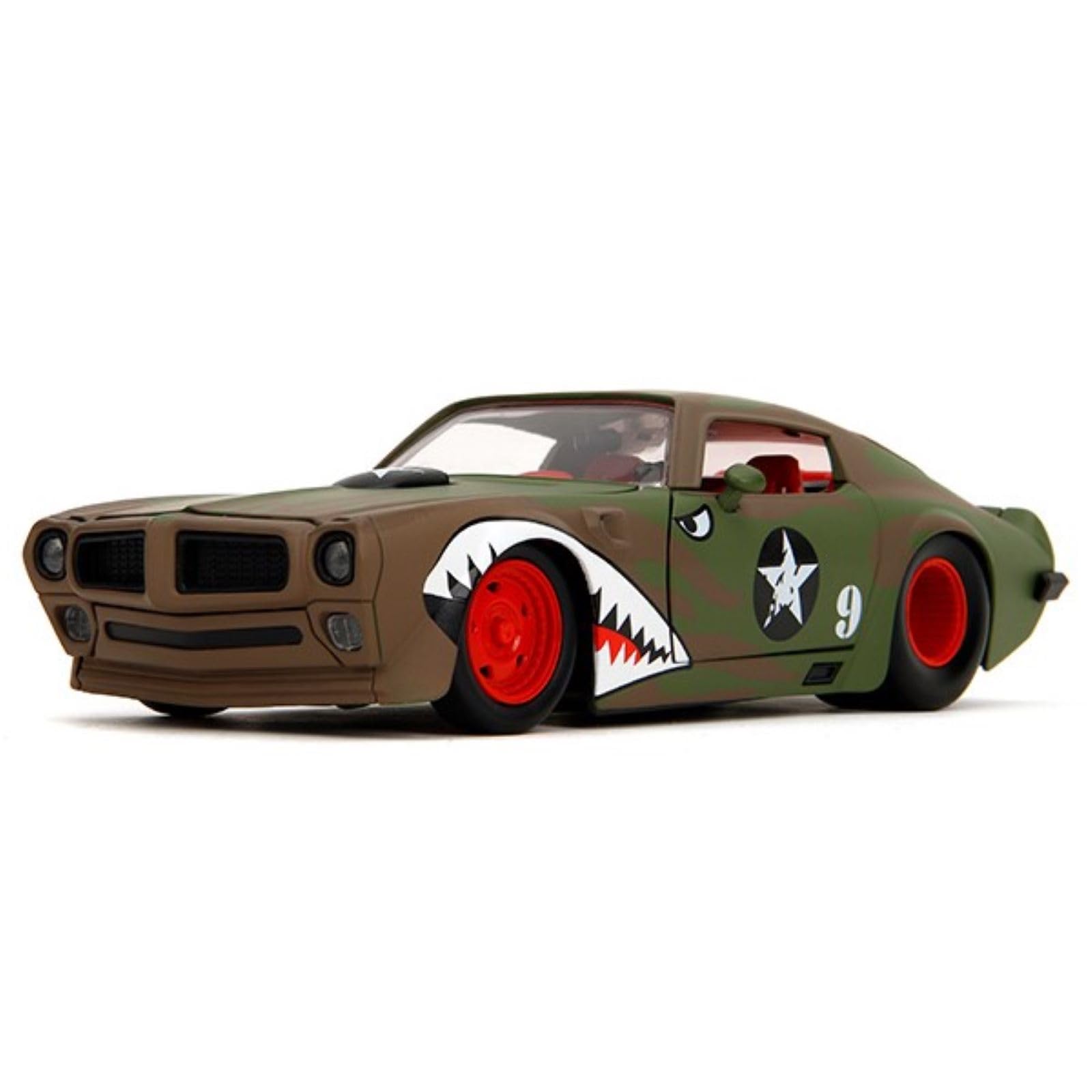 

JADATOYS 1/24 Scale BTM 1972 Pontiac Firebird Army Camo Die-Cast Model Car, American Car, Model Car, Camouflage Finish