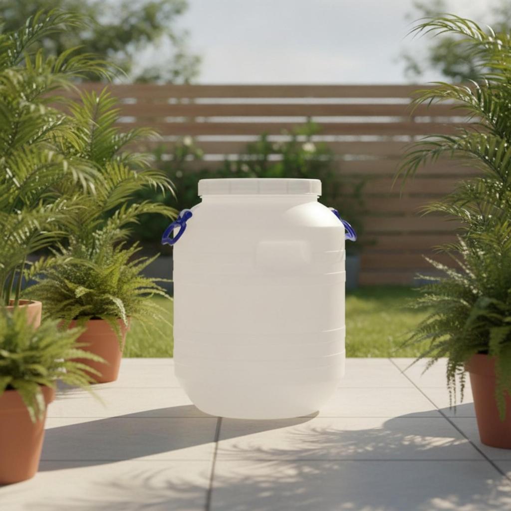 Portable 20L HDPE Storage Container Long-Lasting Round Plastic