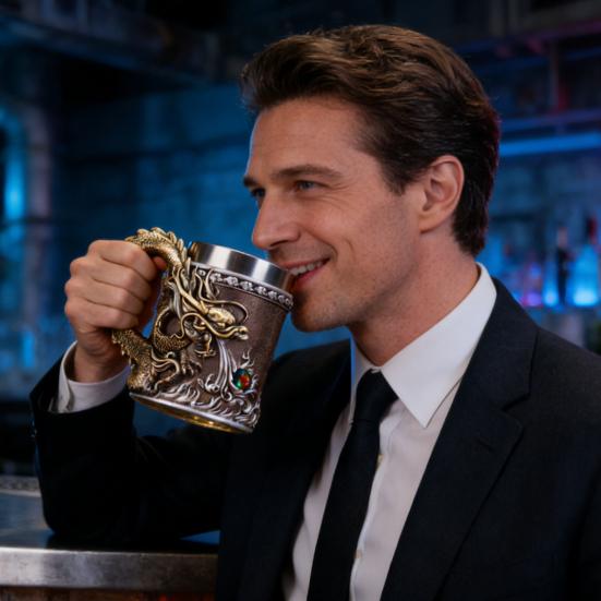 Dragon Coffee Mug with Ergonomic Handle Insulated Metal Glaze Dragon Mug for Hot Drinks Stylish Embossed Dragon Cup Gifts for Men Tea Beer Steins