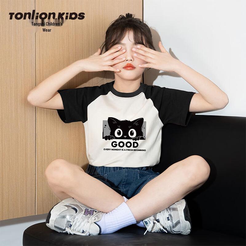 Tangshi Girls Summer Cartoon Print T-Shirt 150