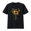 T Shirt for Women Vintage Faith Cross Sunflower Butterflies Flowers Christians Casual Tops Black Large Vintage Washed Homme