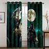 3D Sacred Blue Dragon Curtains Animal Wolf Curtains 2 Panels Children's Room Bedroom Decor Curtains Living Room Balcony Decor