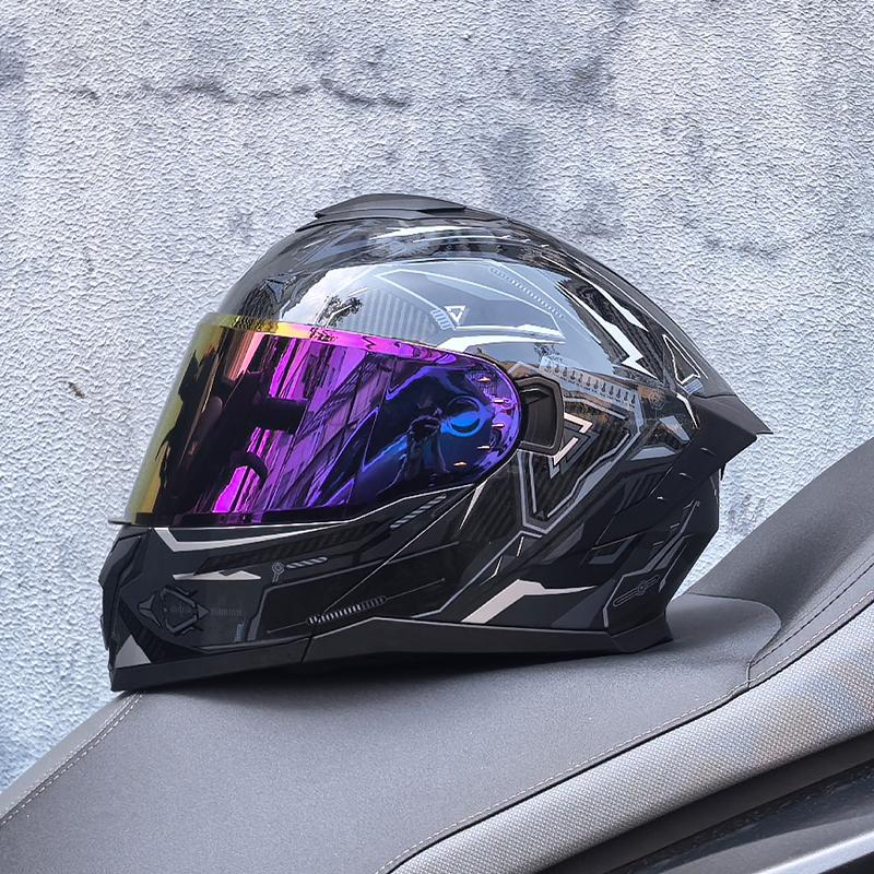 LVS motorcycle off-road helmet racing double lens flip open helmet DOT