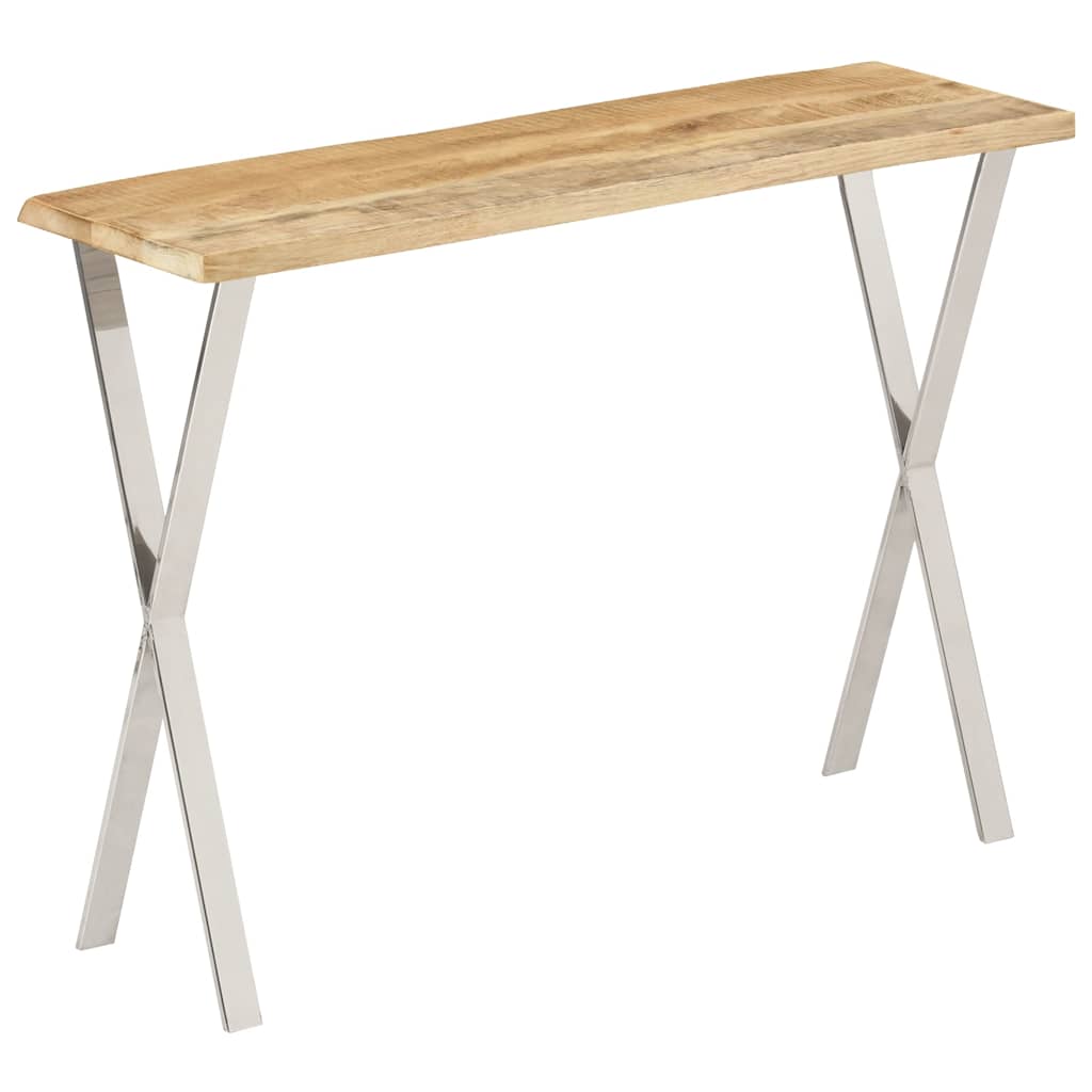 Console Table with Live Edge 105 x 33 x 76 cm Solid Mango Wood