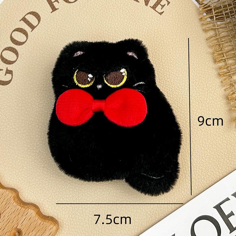 Lovely Black Cat Plush Toys Keychain Kawaii Stuffed Animal Keychain Pendant Creative Backpack Decoration Accessories Gifts