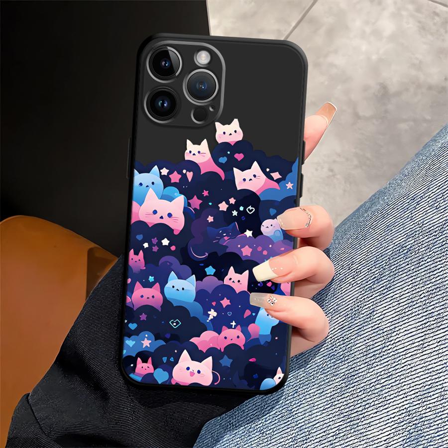 

Funda Phone Cover Case for Apple iPhone 17 Pro Max 12 16 14 Air 11 15 Pro 7 8 XR XS MAX 13 Cat Starry Night iPhone 16e
